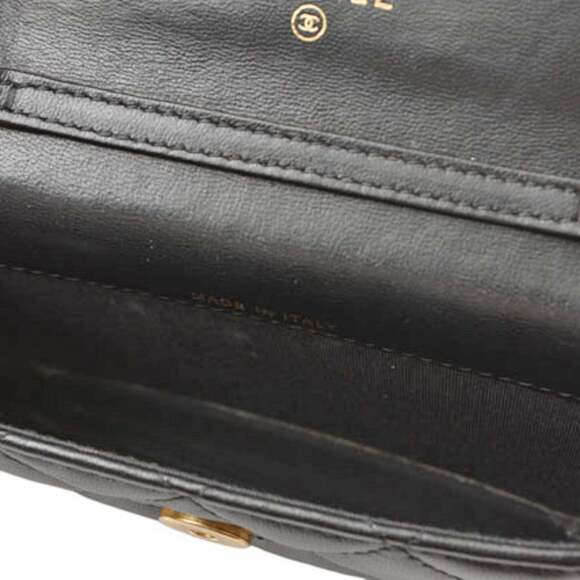 CHANEL Authentic Black Lambskin Leather Wallet - Picture 8 of 14